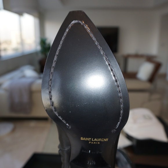 Saint Laurent Leather Fringed Ankle Boots Size 36.5 - Picture 12 of 12